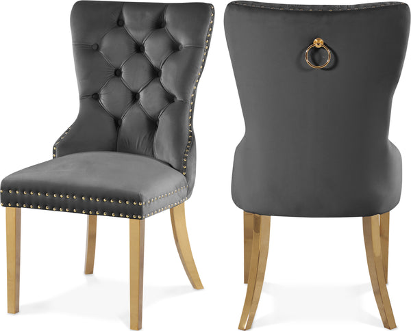 Carmen Grey Velvet Dining Chairs