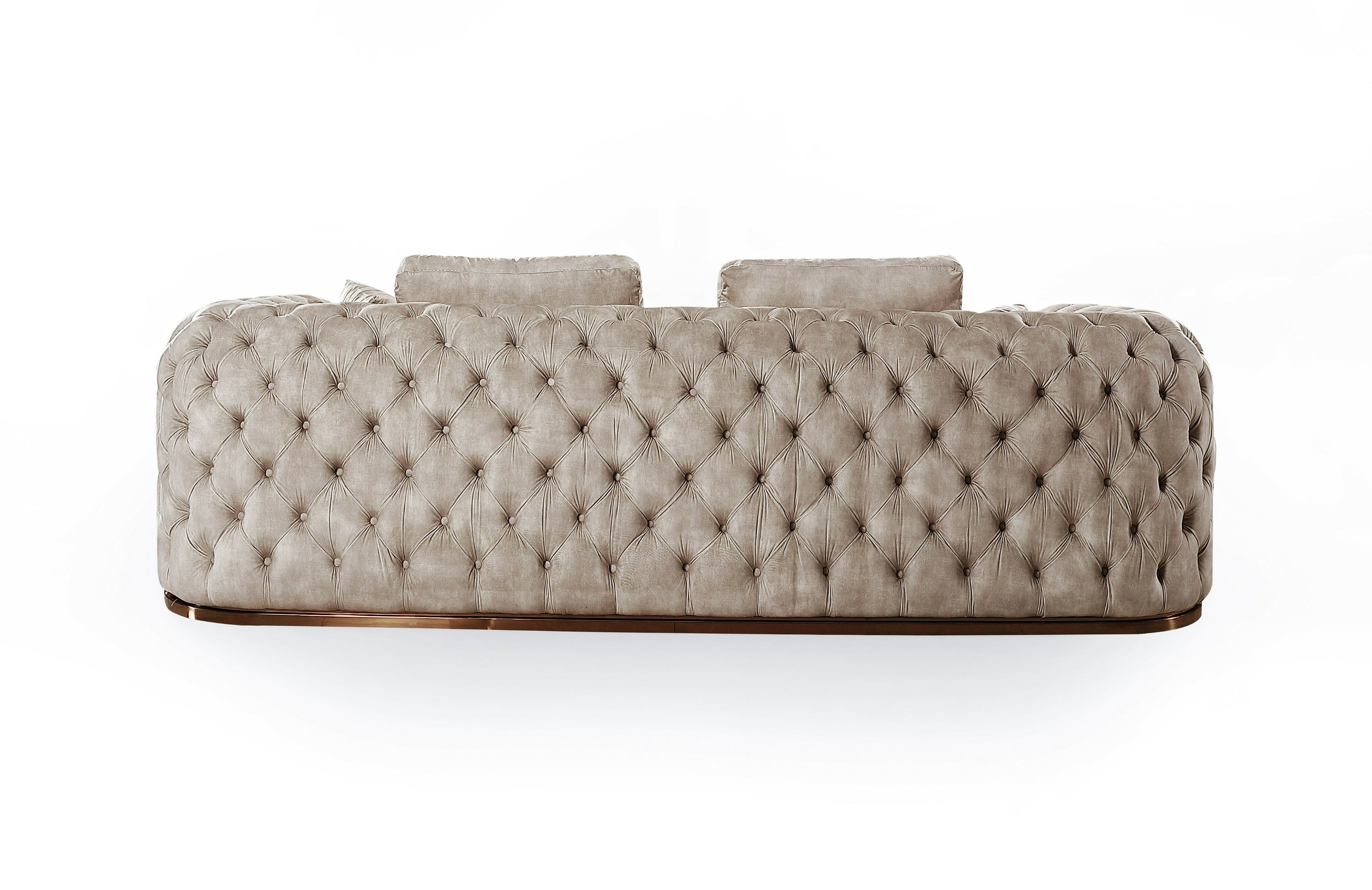 Divani Casa Dosie - Transitional Beige Velvet Sofa