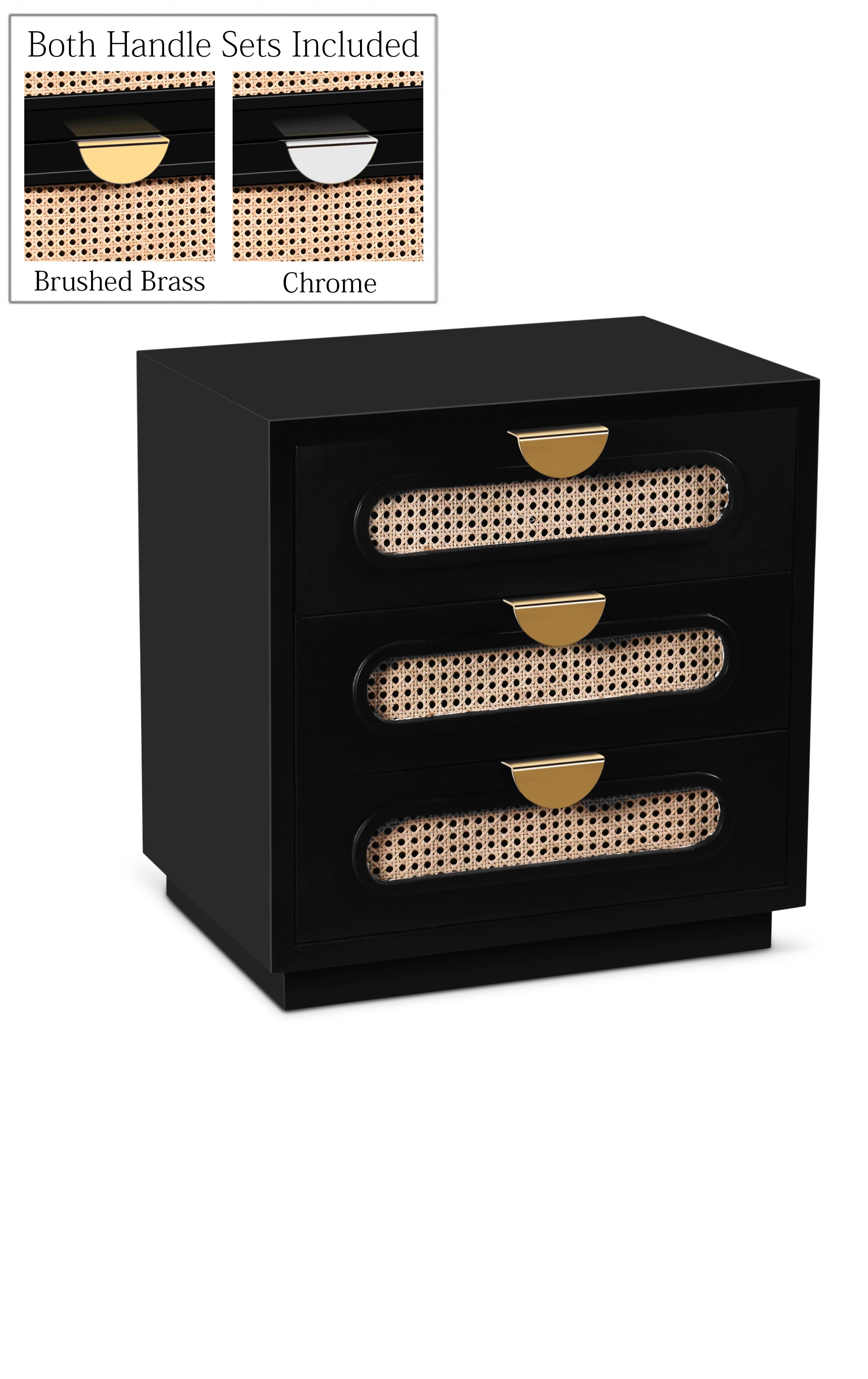 Cane Black Night Stand