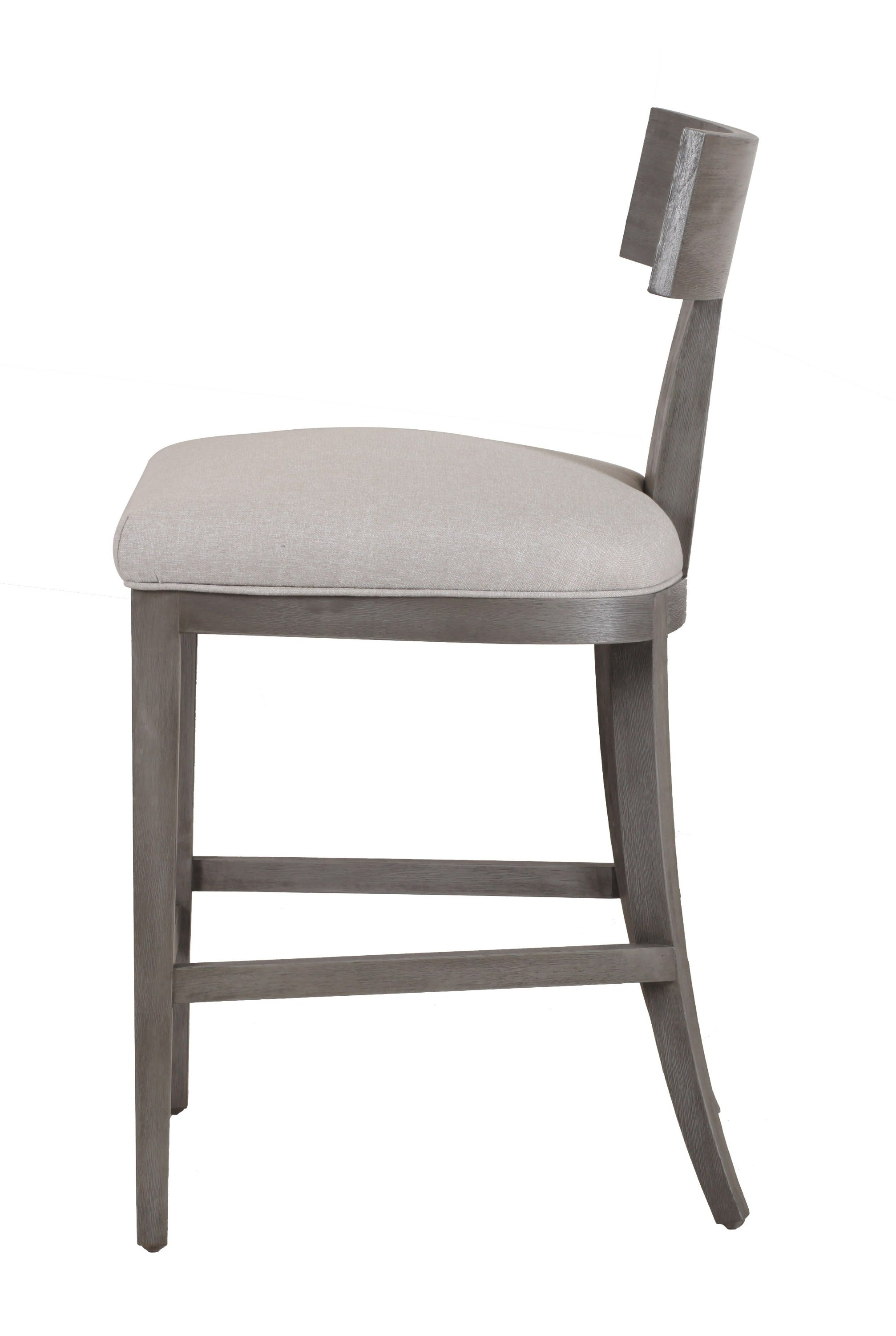 Modrest Fabien - Mid-Century Modern Beige Linen + Grey Wash Counter Chair