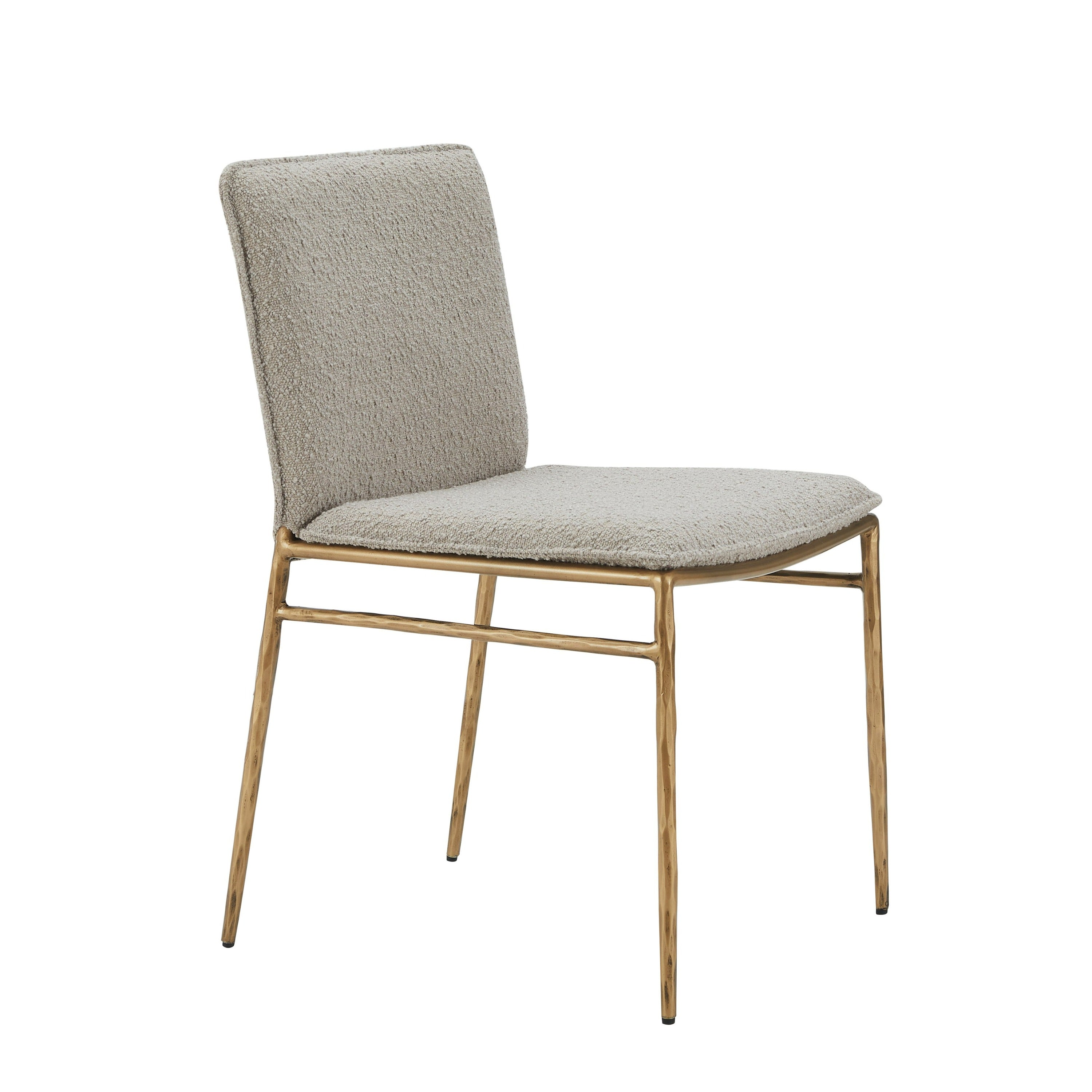 Modrest Atlanta - Modern Beige Fabric & Brass Dining Chair