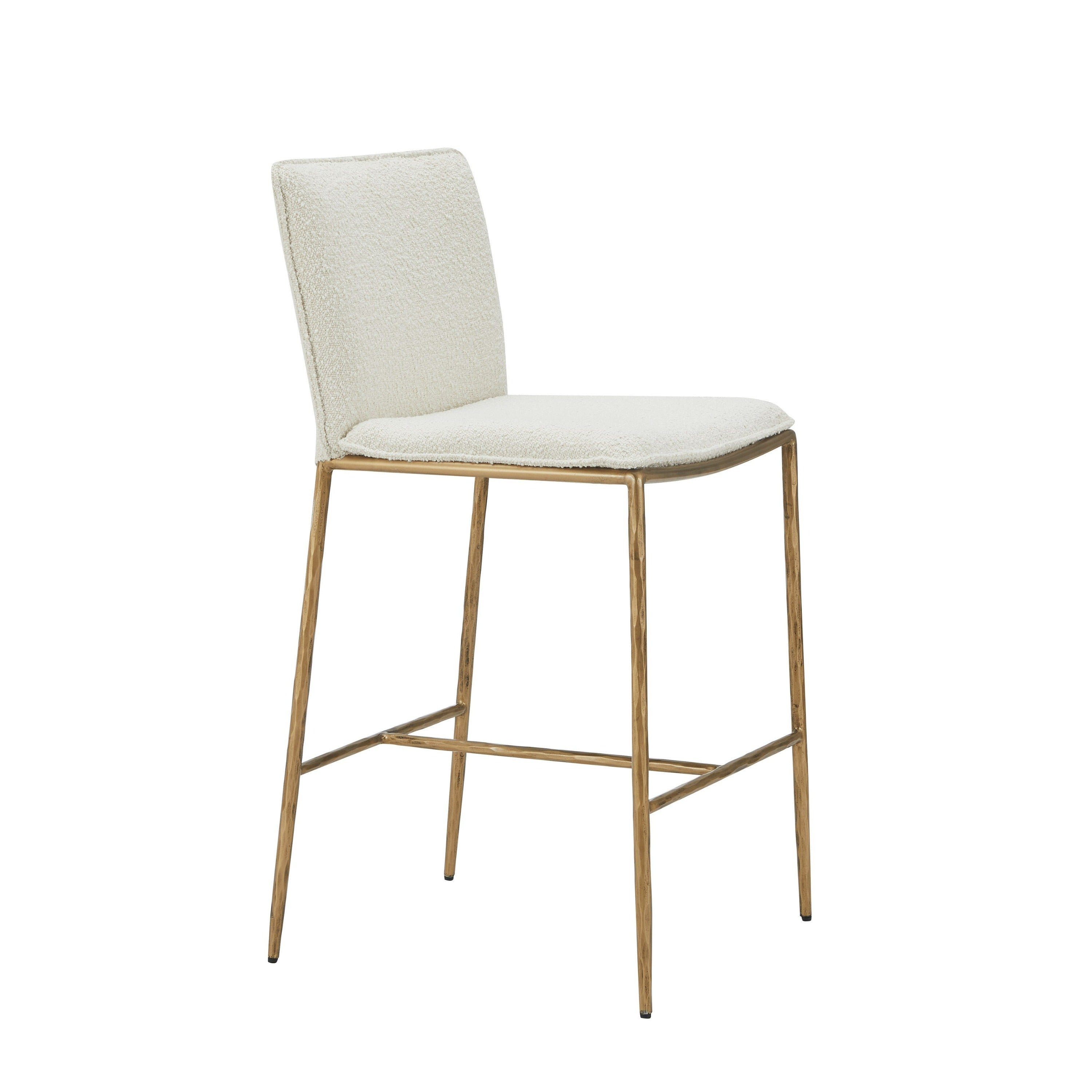 Modrest Atlanta - Modern Off-White Fabric & Brass Counter Chair