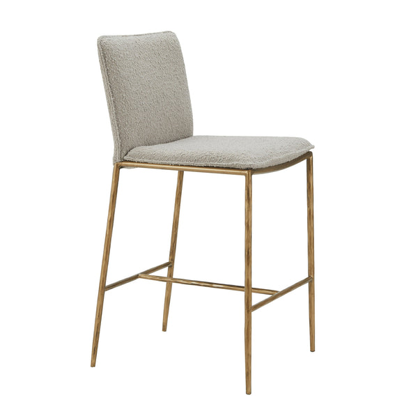 Modrest Atlanta - Modern Beige Fabric & Brass Counter Chair