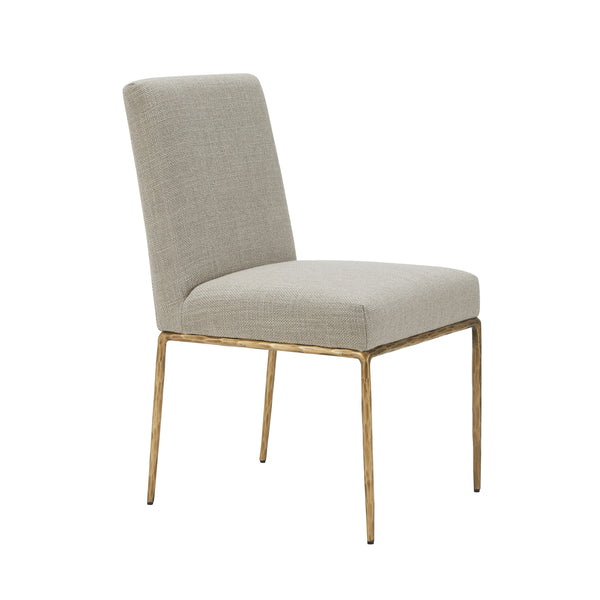 Modrest Beasley - Modern Beige Linen + Brass Dining Chair