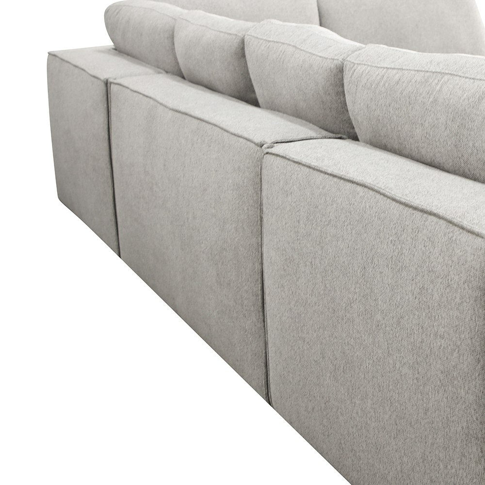 Divani Casa Lulu - Modern Light Grey Fabric Modular Sectional Sofa w/ Right Facing Chaise