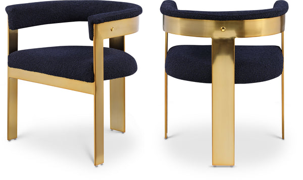 Romeo Navy Boucle Fabric Dining Chair