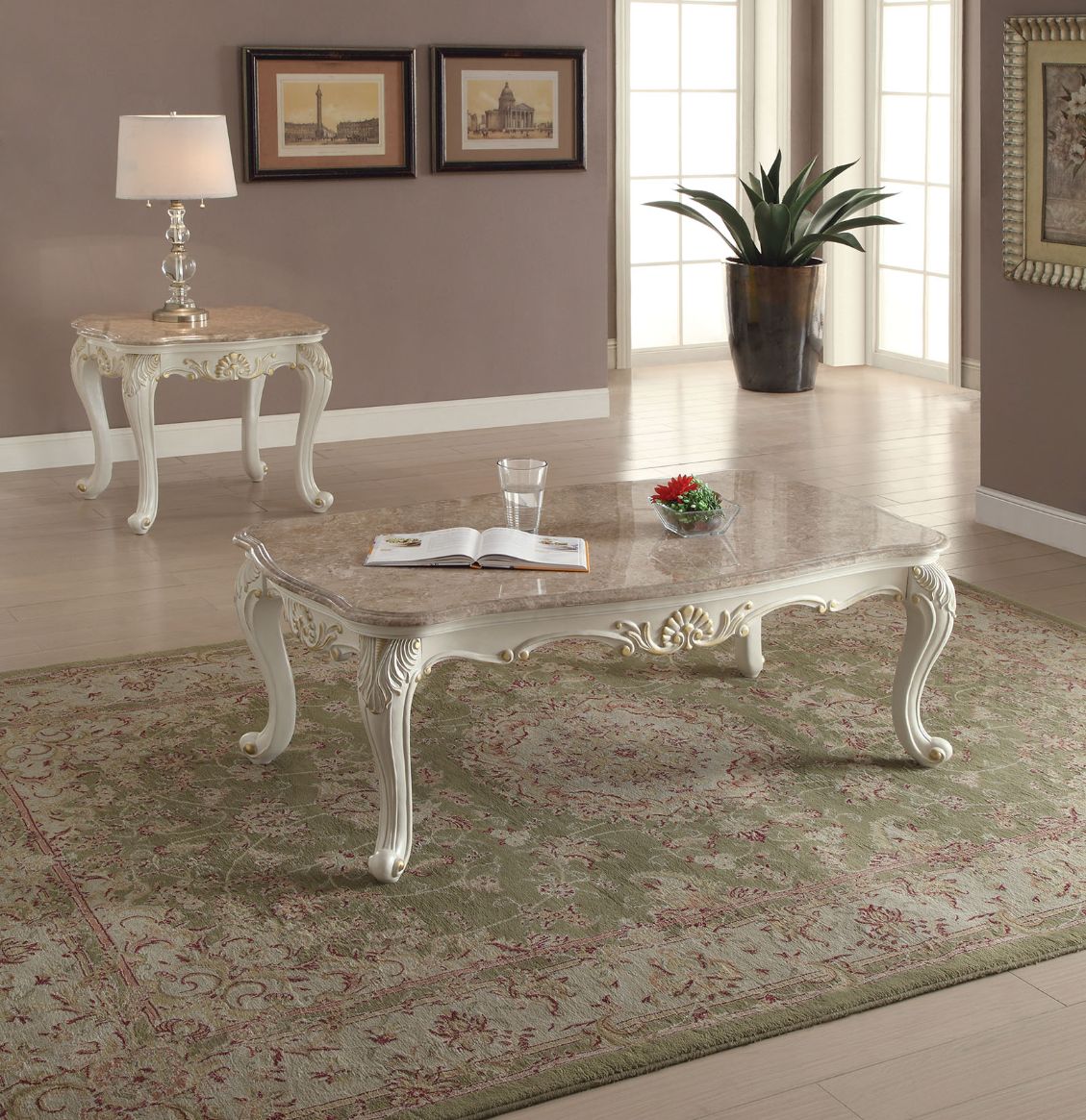 Chantelle Coffee Table W/Marble Top