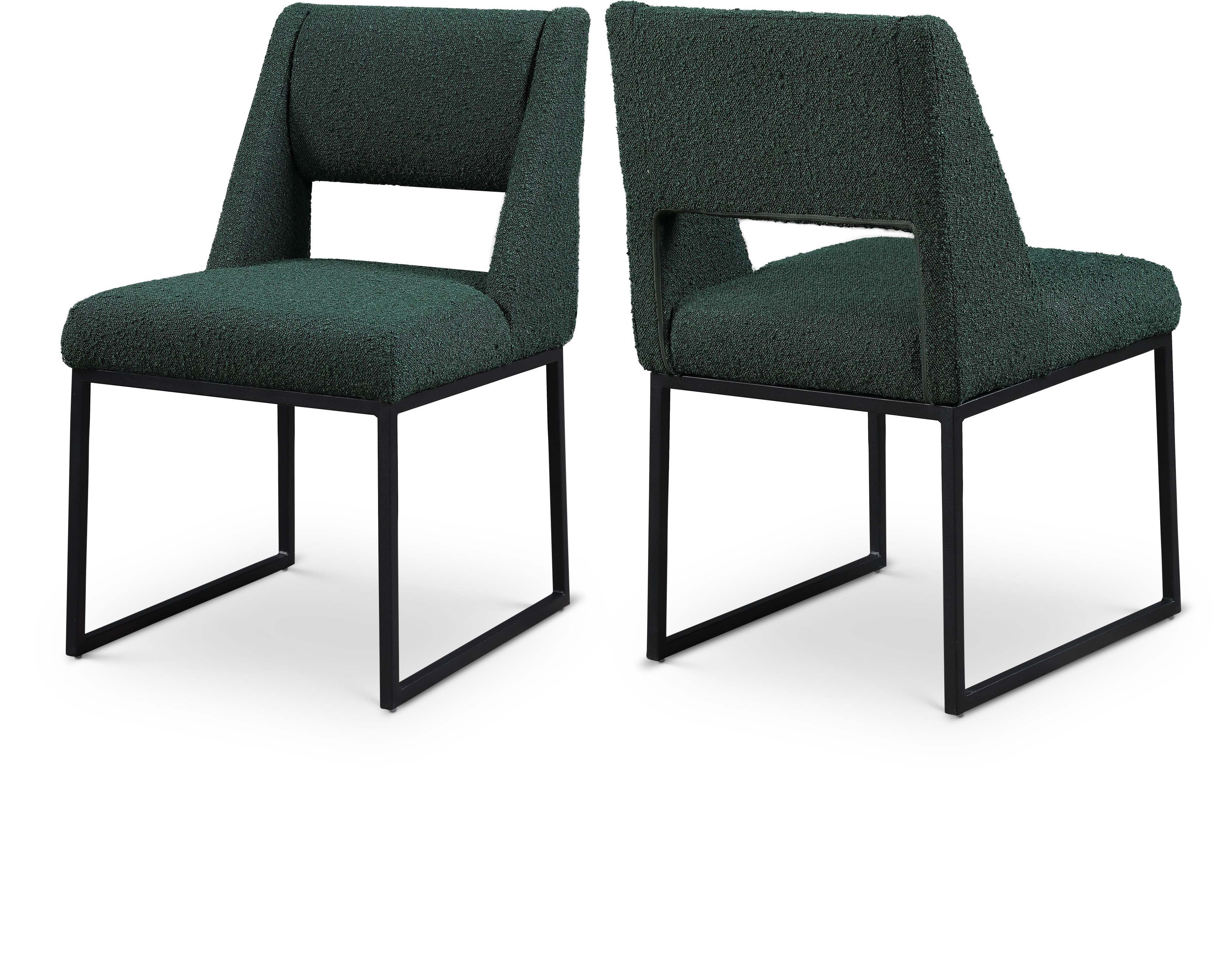 Jayce Green Boucle Fabric Dining Chair