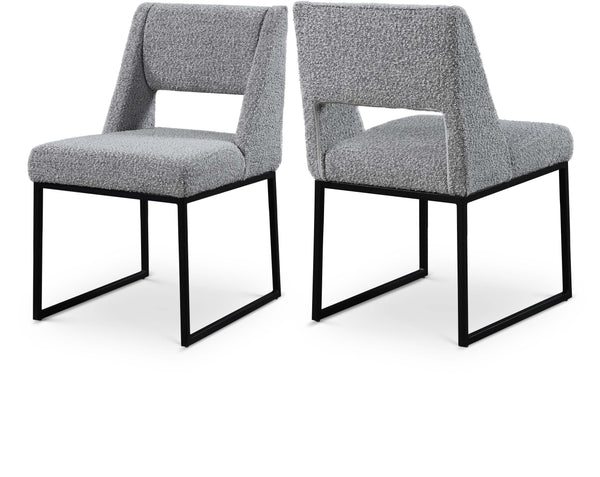 Jayce Grey Boucle Fabric Dining Chair