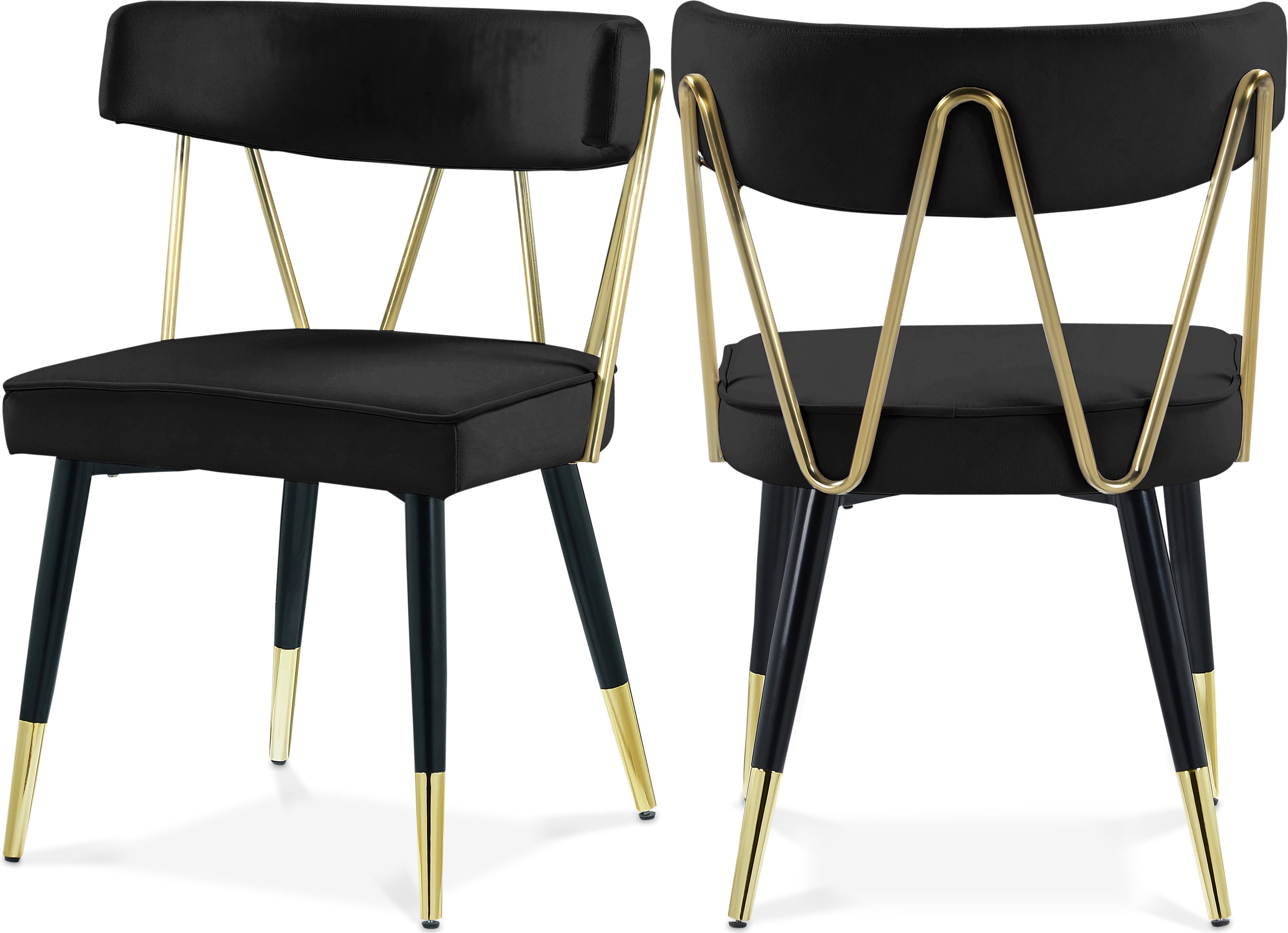 Rheingold Black Velvet Dining Chair