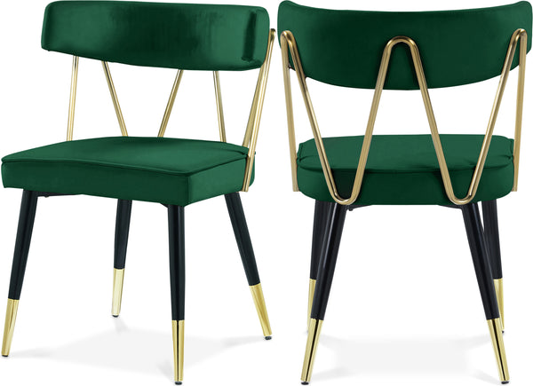 Rheingold Green Velvet Dining Chair