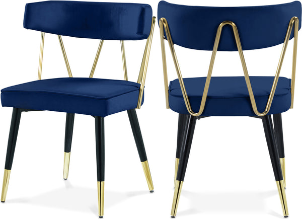 Rheingold Navy Velvet Dining Chair