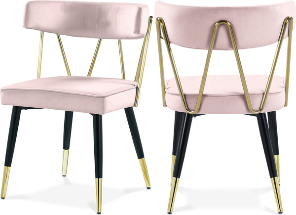 Rheingold Pink Velvet Dining Chair