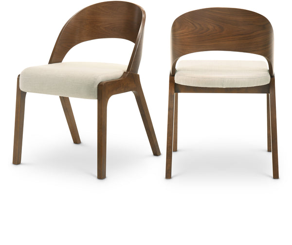 Woodson Beige Linen Textured Fabric Dining Chair