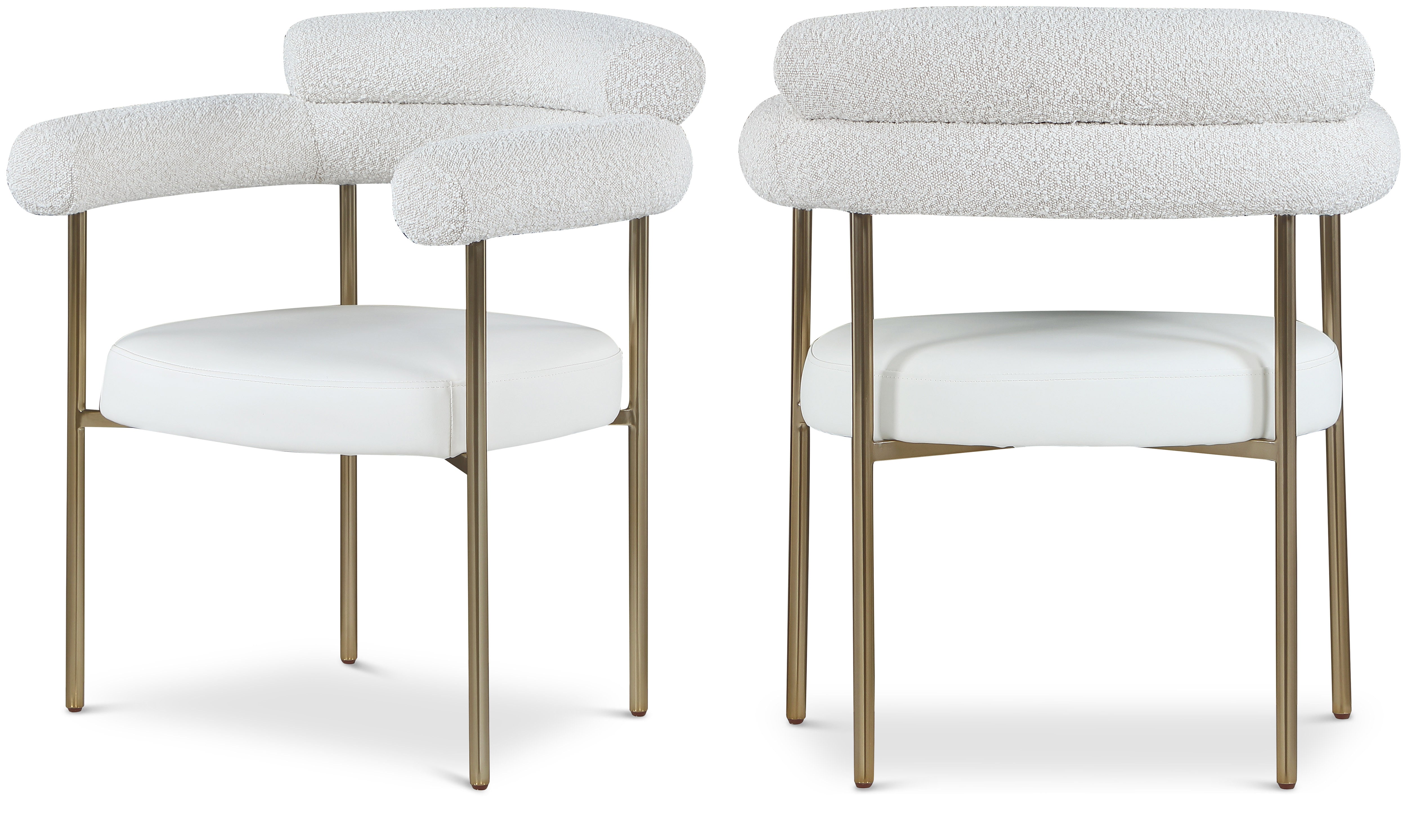 Blake Cream Vegan Leather / Boucle Fabric Dining Chair