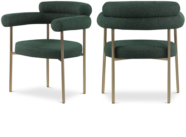 Blake Green Boucle Fabric Dining Chair