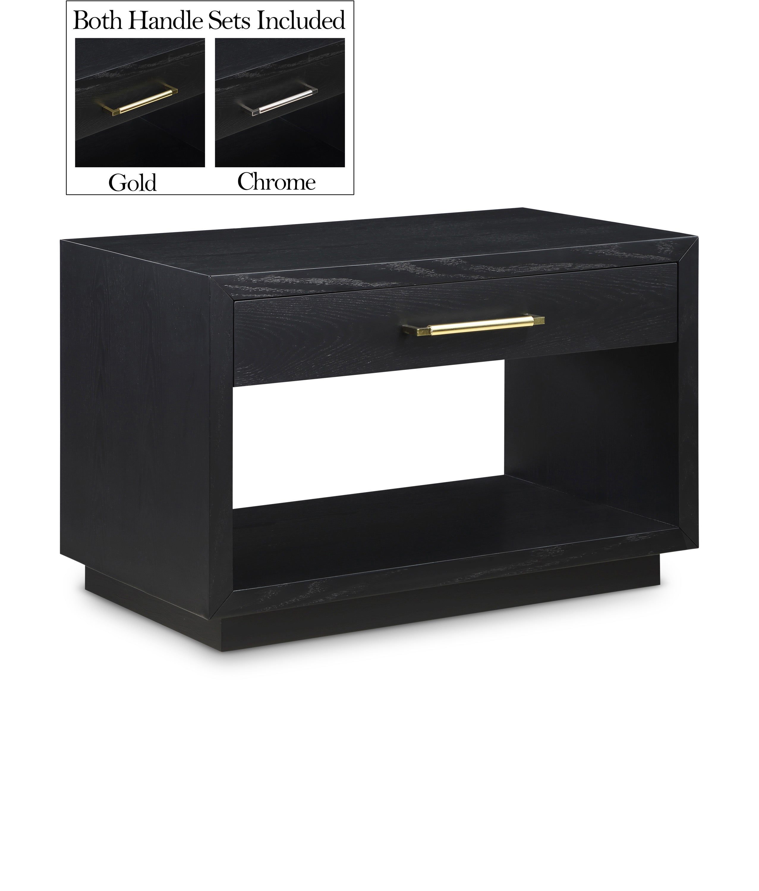 Avery Black Wood Veneer Night Stand