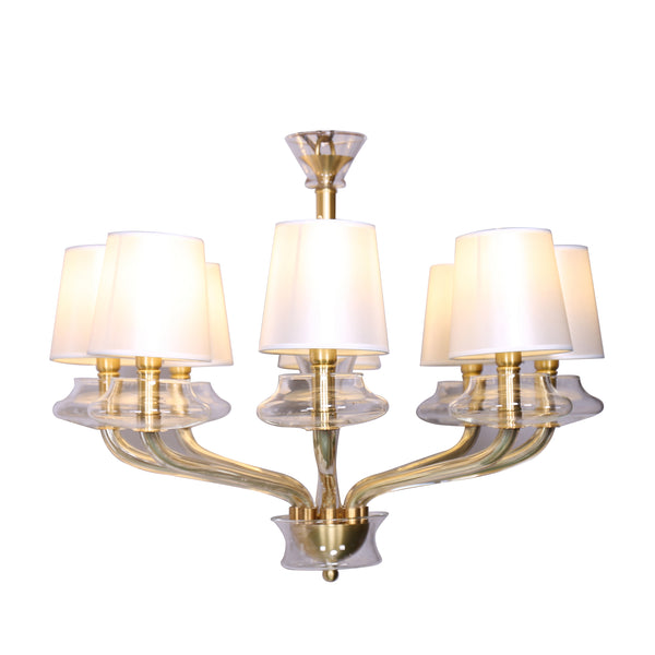 8 Lightsglass Chandelieroff White Shade