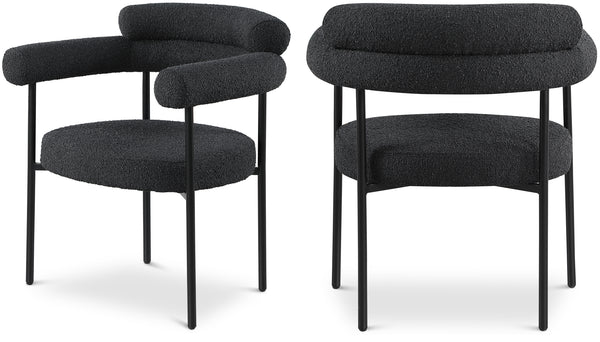 Blake Black Boucle Fabric Dining Chair