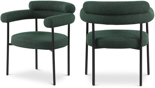 Blake Green Boucle Fabric Dining Chair