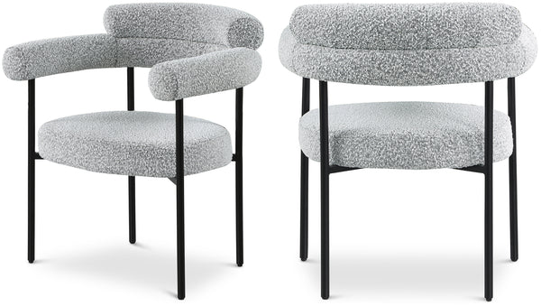 Blake Grey Boucle Fabric Dining Chair