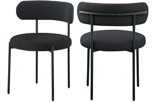 Beacon Black Boucle Fabric Dining Chair