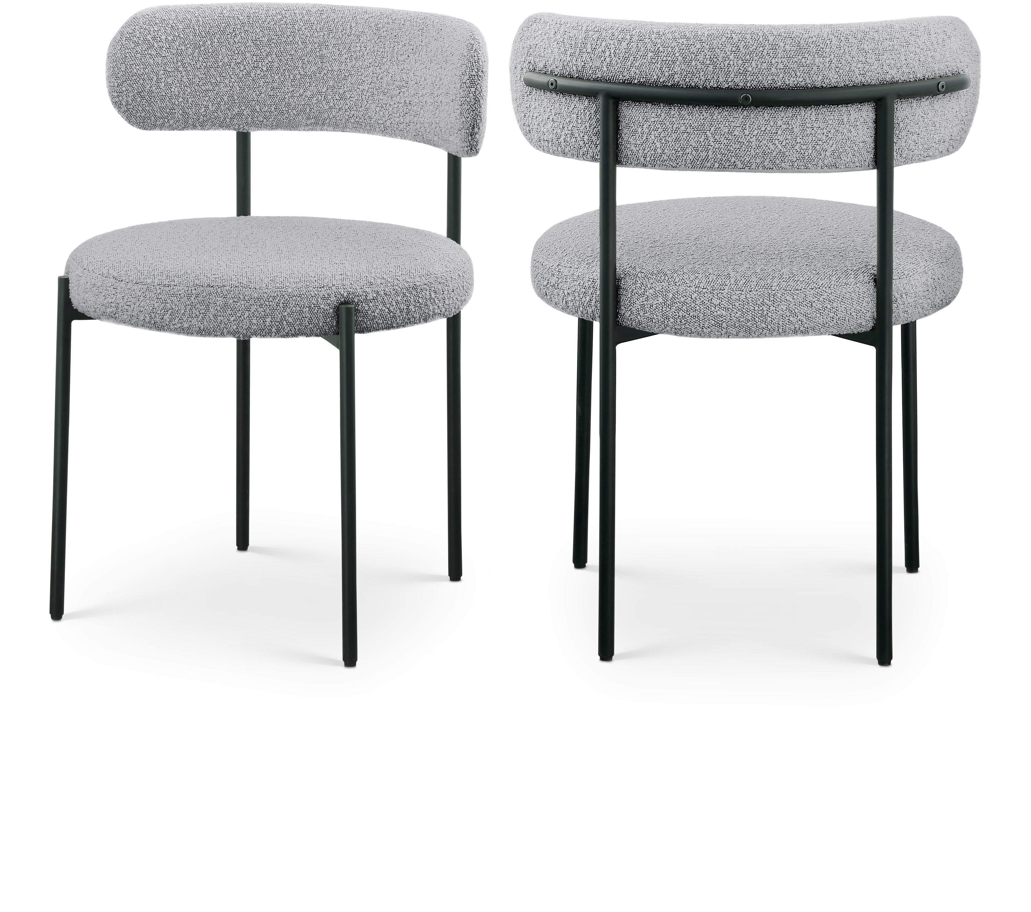 Beacon Grey Boucle Fabric Dining Chair