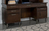 Marshall 5-drawer Credenza Desk With Power Outlet Dark Walnut and Gunmetal
