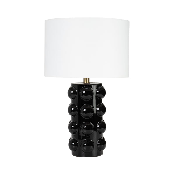 Ceramic 22" Bubble Table Lamp, Black