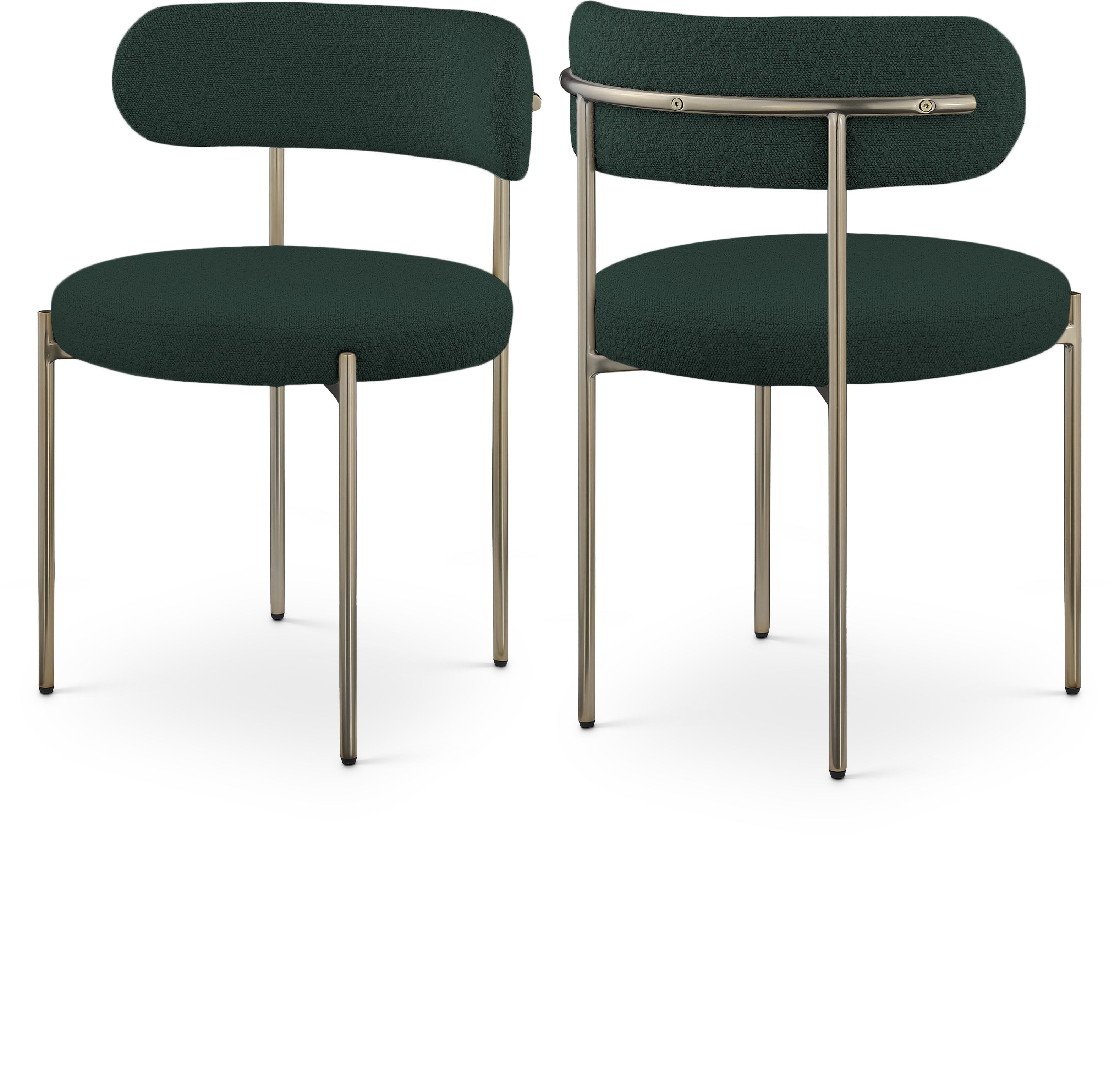 Beacon Green Boucle Fabric Dining Chair