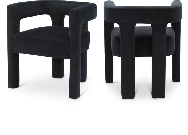 Athena Black Velvet Dining Chair