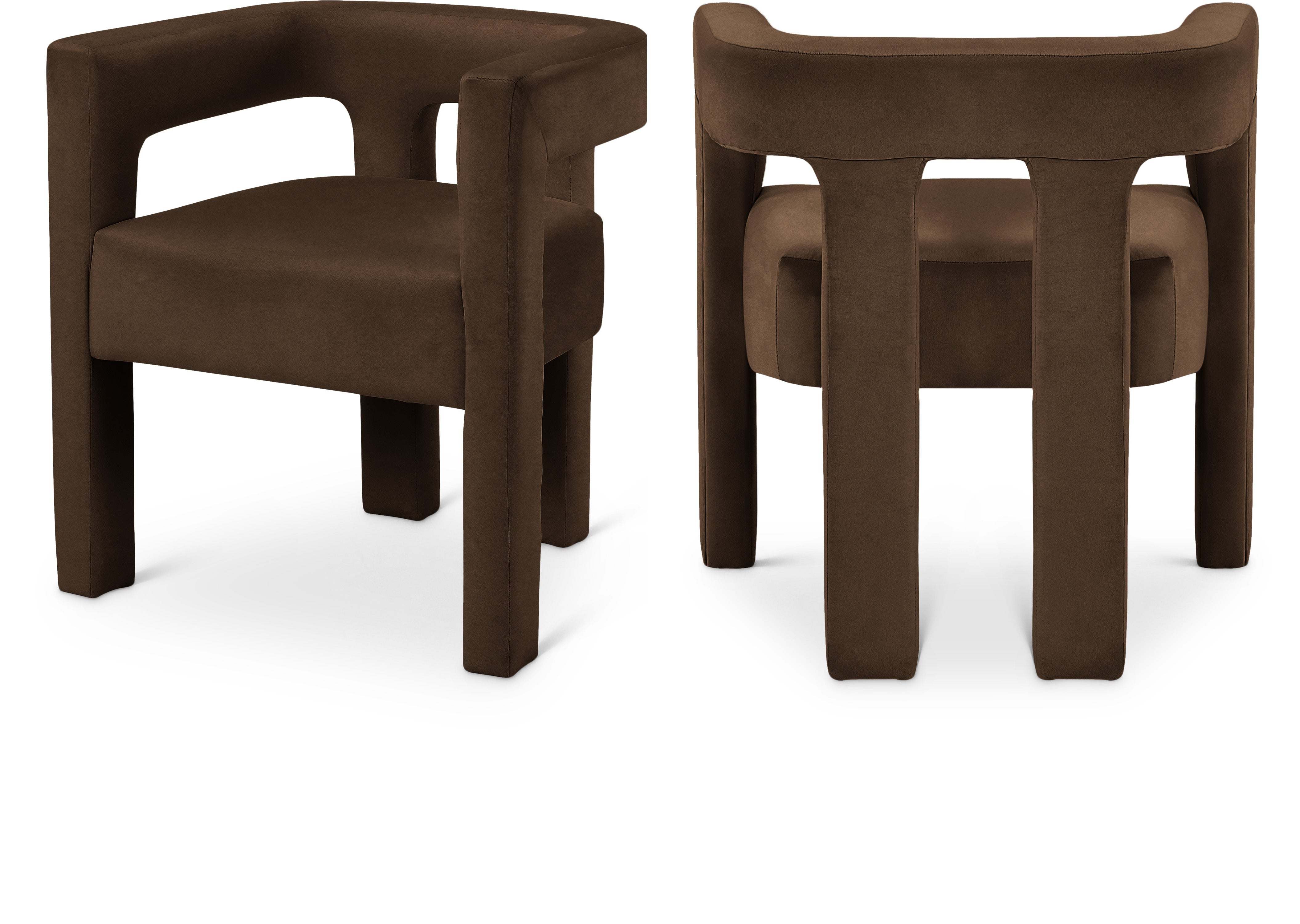 Athena Brown Velvet Dining Chair