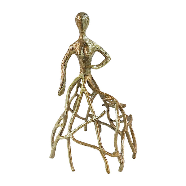 Metal, 14" Dancing Lady, Gold