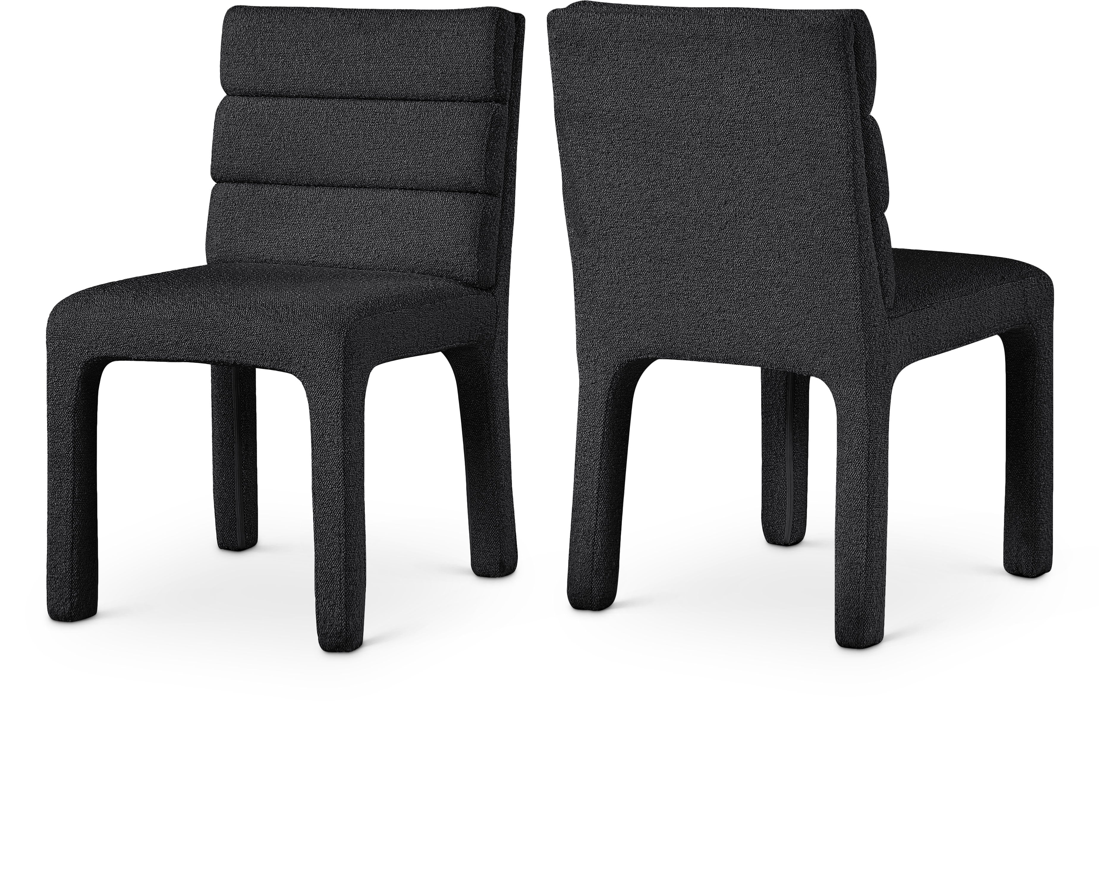 Kai Black Boucle Fabric Dining Chair