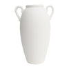 Cer, 16" Textured Jug W/ Handles, White