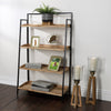 Wood/metal, 52"h Folding 4-layered Shelf, Brwn/blk