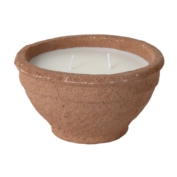 6" 14 Oz Santal & Spruce Bowl Candle, Terracotta