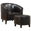 Ansel Upholstered Accent Chair with Ottoman Dark Brown