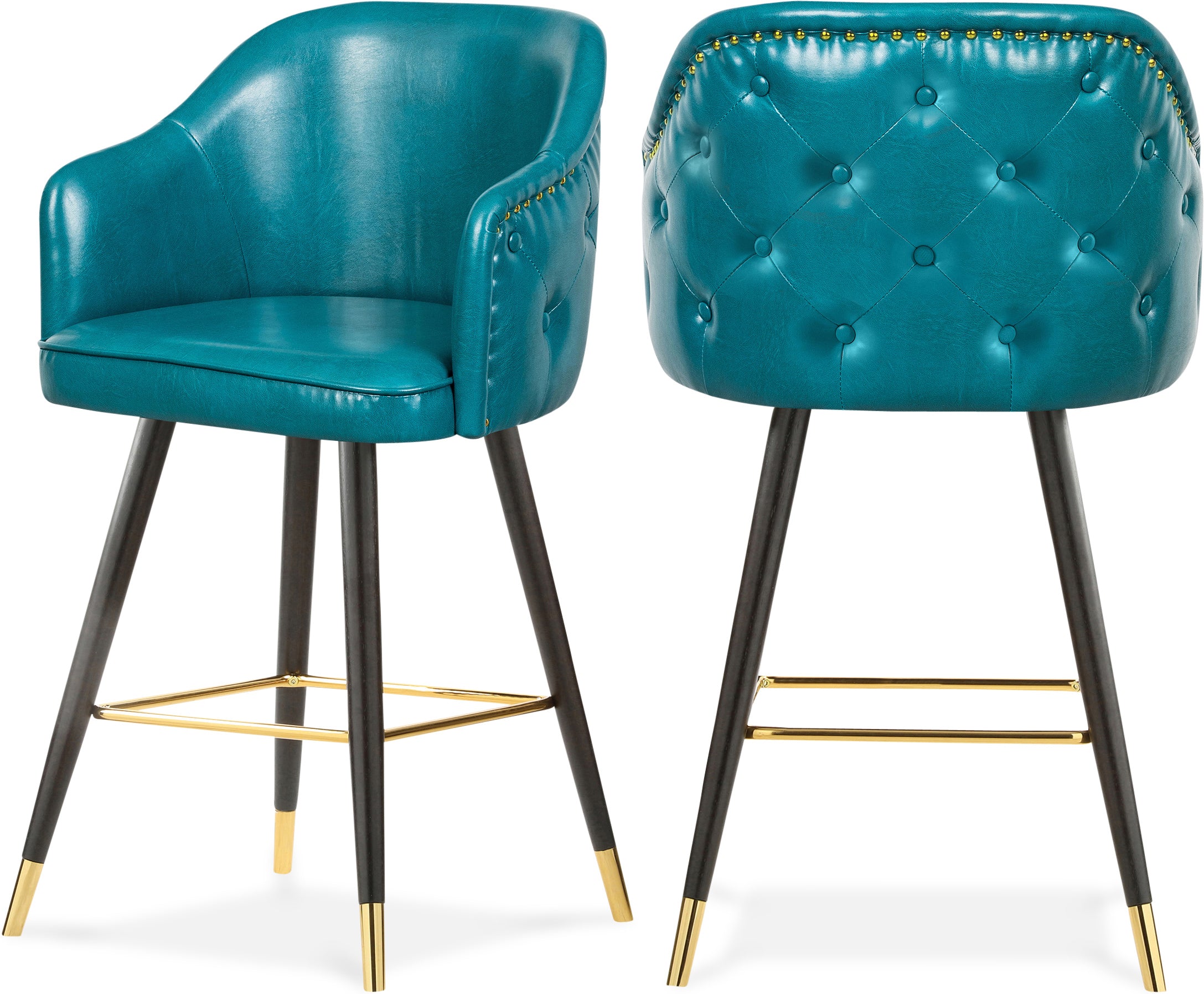 Barbosa Blue Vegan Leather Counter/Bar Stool