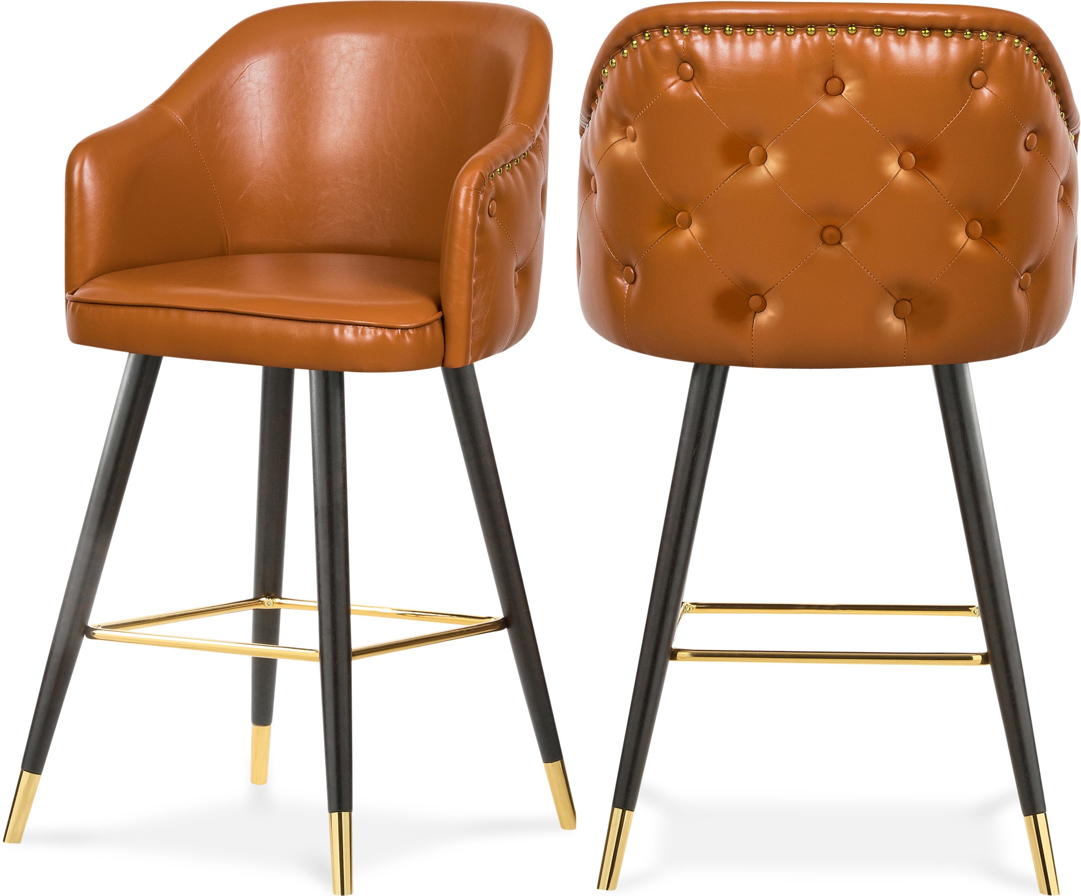 Barbosa Cognac Vegan Leather Counter/Bar Stool