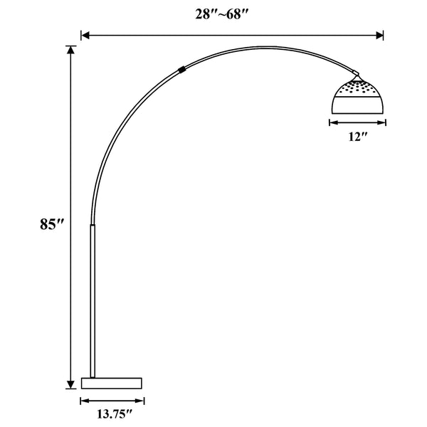 Krester Arched Floor Lamp Brushed Steel and Chrome