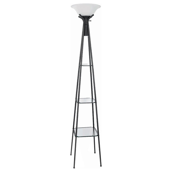 Gianni Versatile Shelf Tower Floor Lamp Charcoal Black