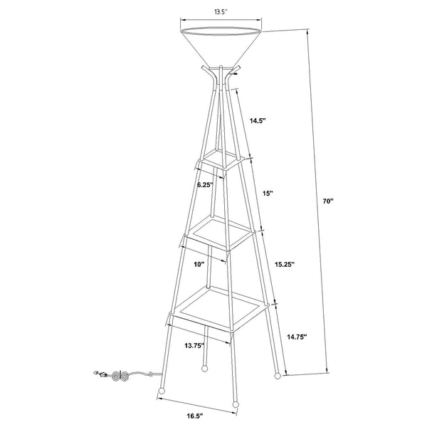 Gianni Versatile Shelf Tower Floor Lamp Charcoal Black