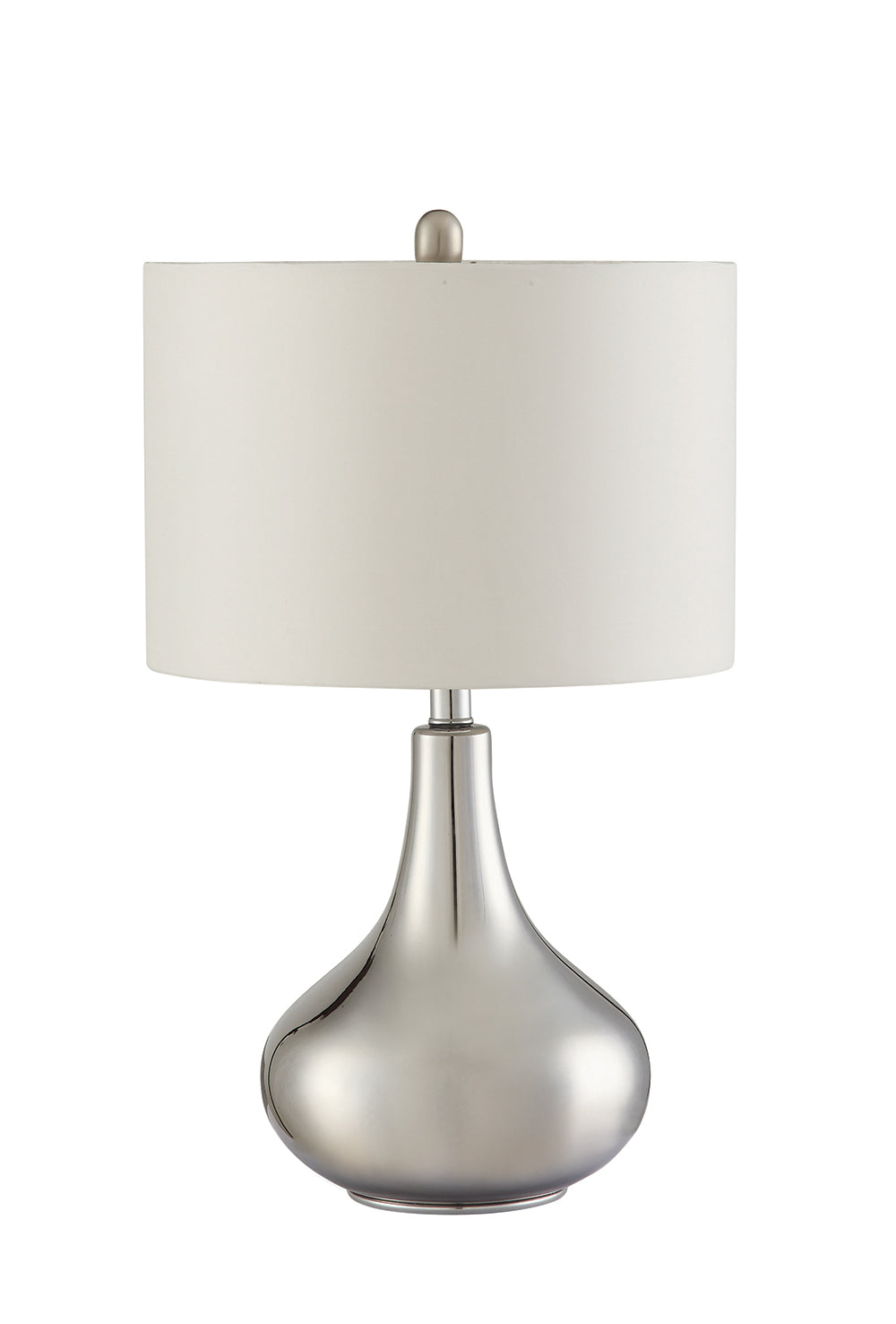 Junko Drum Shade Table Lamp Chrome and White