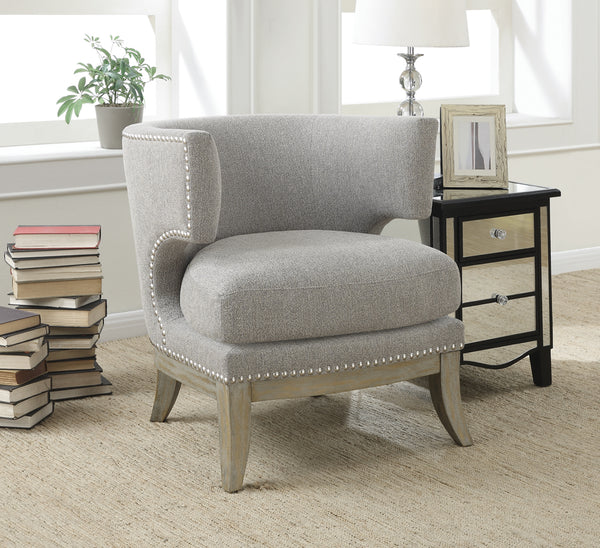 Jordan Dominic Barrel Back Accent Chair Grey and Weathered Grey