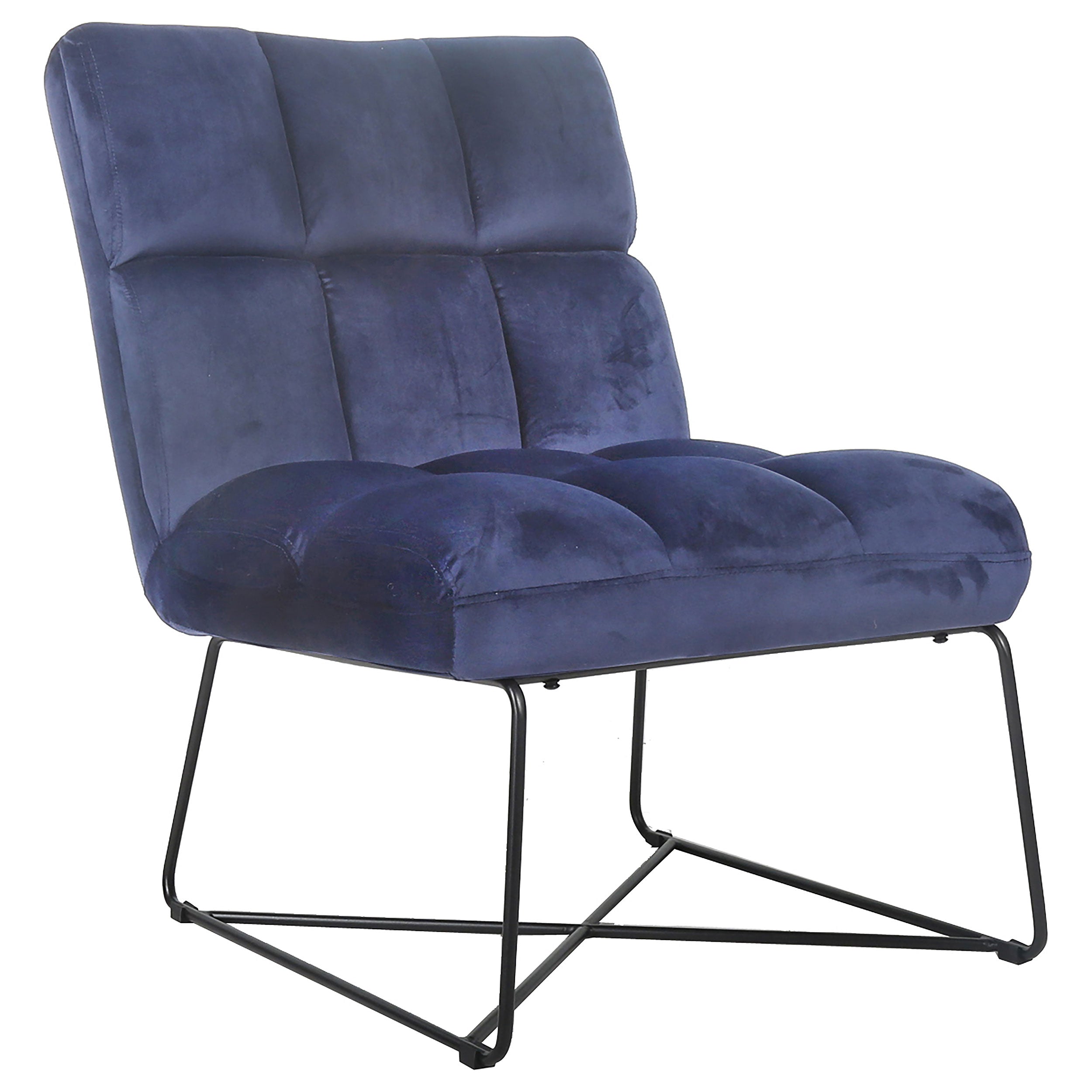 Lux Armless Upholstered Accent Chair Midnight Blue