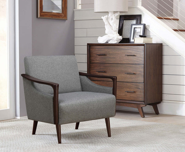 Justin Upholstered Accent Chair Grey and Brown