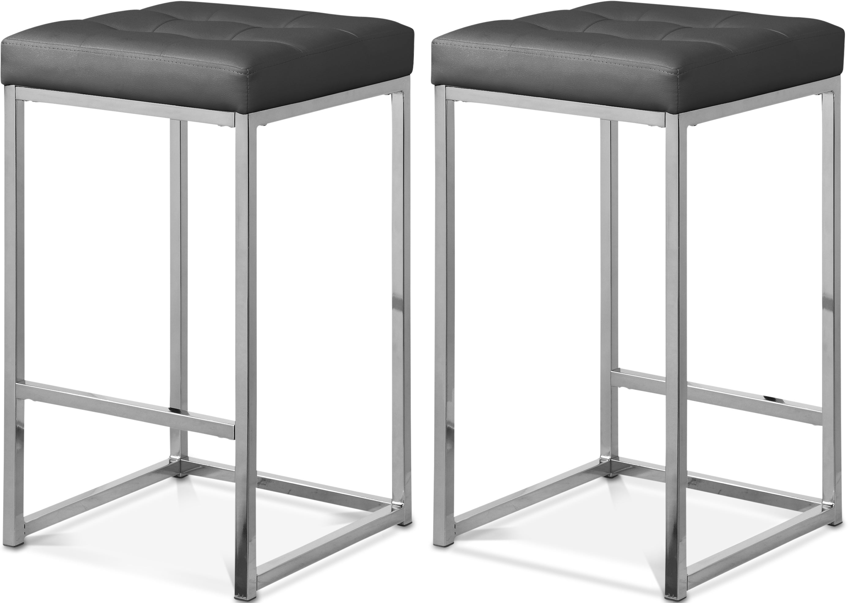 Nicola Grey Vegan Leather Stool