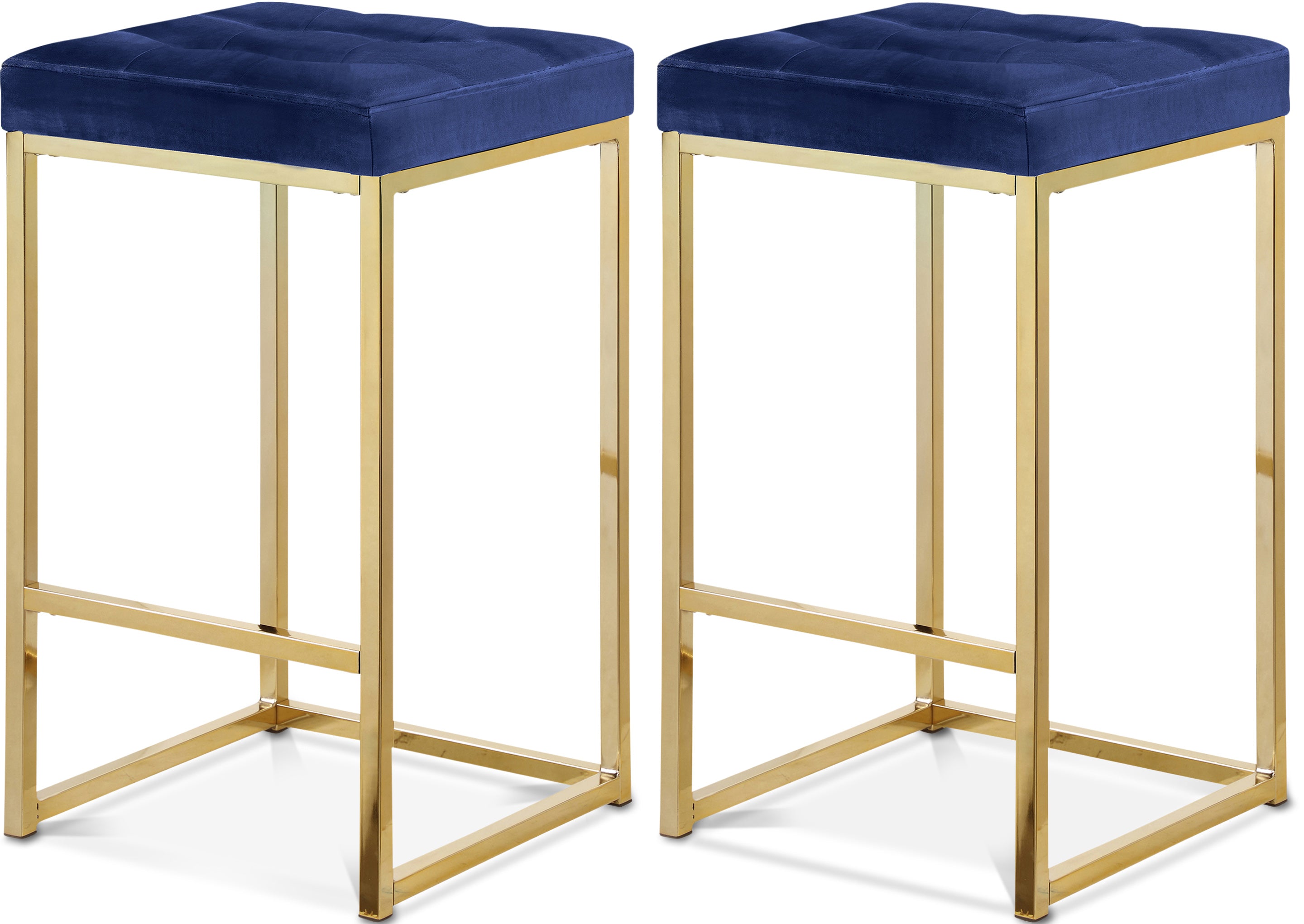 Nicola Navy Velvet Stool