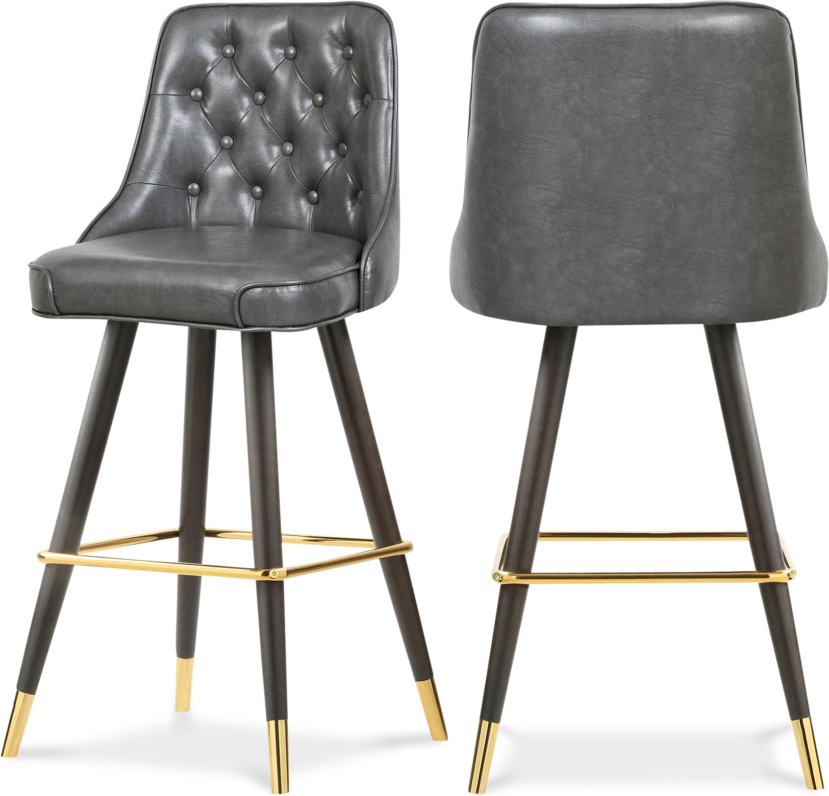 Portnoy Grey Vegan Leather Counter/Bar Stool